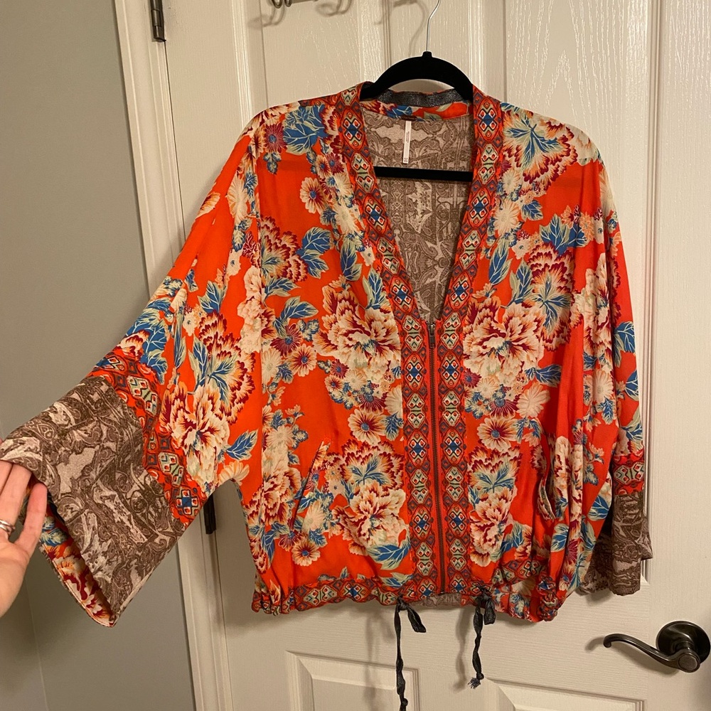 Free People Zip-Up Bomber Jacket